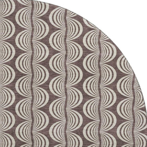 HomeRoots 8' Chocolate and Ivory Ogee Round Rug – Washable, UV-Protected, Durable, Stylish Home Essential 682706