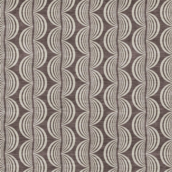 HomeRoots 8' X 10' Elegant Chocolate & Ivory Ogee Area Rug with Stain Resistance & UV Protection for Homes 682707