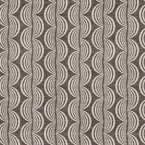 HomeRoots 9' X 12' Chocolate & Ivory Ogee Washable Area Rug - Durable, UV-Protected, Stain-Resistant Luxury! 682708