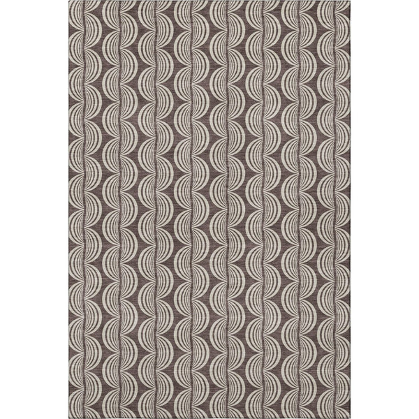 HomeRoots 10' X 14' Chocolate & Ivory Ogee Washable Area Rug – Durable, Stylish, Stain-Resistant, UV Protected! 682709