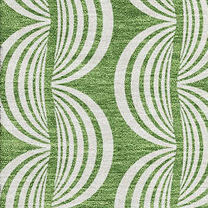 HomeRoots 5' X 8' Green and Ivory Ogee Area Rug - Washable, UV-Protected, Stylish for High-Traffic Spaces 682711