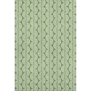 HomeRoots 10' X 14' Green And Ivory Ogee Area Rug - Washable, UV Protected, Stylish Design for Busy Homes 682715