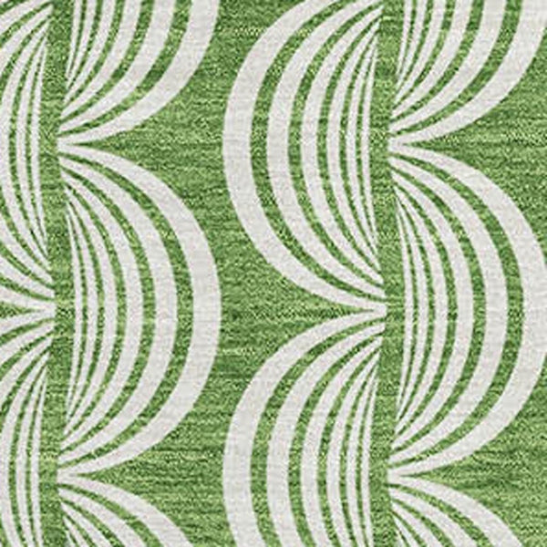 HomeRoots 10' X 14' Green And Ivory Ogee Area Rug - Washable, UV Protected, Stylish Design for Busy Homes 682715