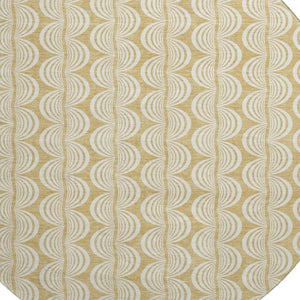 HomeRoots 8' Gold And Ivory Ogee Round Rug - Washable, UV Protected, Durable, Stylish for High-Traffic Areas 682718