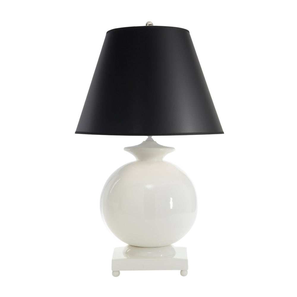 Chelsea House Opus Italian Ceramic Lamp — Hand-Finished White Glazed Sphere For Warm Ambient Light, 31"H 68272-2