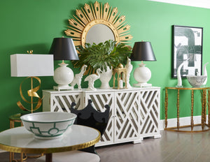 Chelsea House Opus Italian Ceramic Lamp — Hand-Finished White Glazed Sphere For Warm Ambient Light, 31"H 68272-2