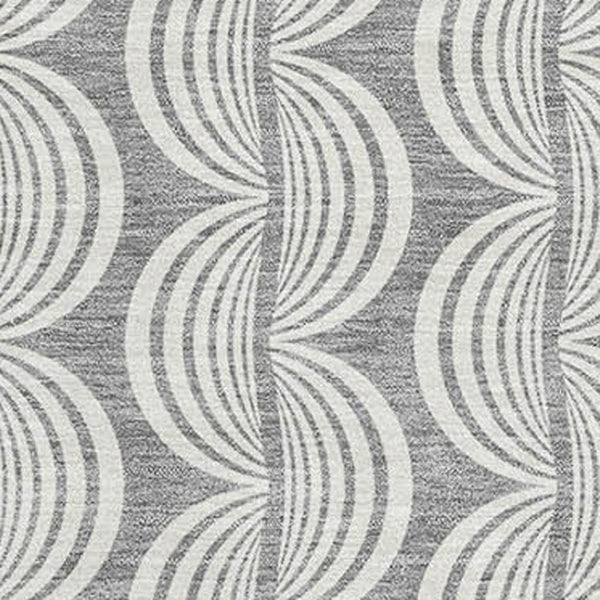 HomeRoots 5' X 8' Gray And Ivory Ogee Area Rug - Washable, UV Protected, Soft & Stain Resistant for High Traffic Spaces 682723
