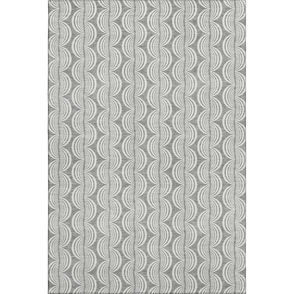 HomeRoots 10' Gray and Ivory Ogee Area Rug - Washable, UV Protected, Stylish Comfort for Busy Households 682727