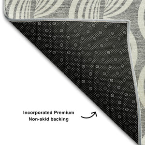 HomeRoots 10' Gray and Ivory Ogee Area Rug - Washable, UV Protected, Stylish Comfort for Busy Households 682727