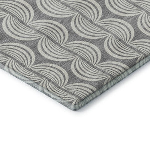 HomeRoots 10' Gray and Ivory Ogee Area Rug - Washable, UV Protected, Stylish Comfort for Busy Households 682727