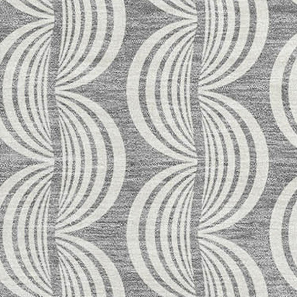 HomeRoots 10' Gray and Ivory Ogee Area Rug - Washable, UV Protected, Stylish Comfort for Busy Households 682727