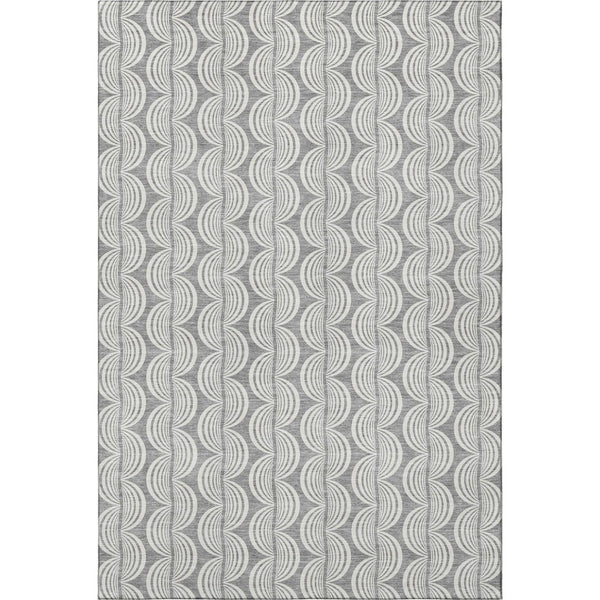 HomeRoots 10' Gray and Ivory Ogee Area Rug - Washable, UV Protected, Stylish Comfort for Busy Households 682727
