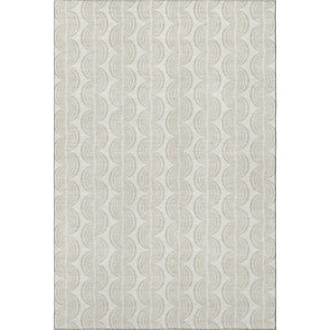 HomeRoots 8' X 10' Ivory And Beige Ogee Area Rug - Washable, UV Protected, Durable, Perfect for Busy Homes! 682731