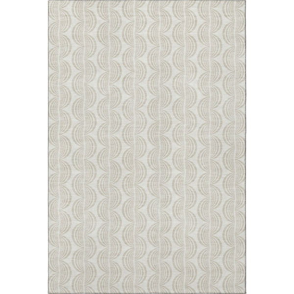 HomeRoots 8' X 10' Ivory And Beige Ogee Area Rug - Washable, UV Protected, Durable, Perfect for Busy Homes! 682731