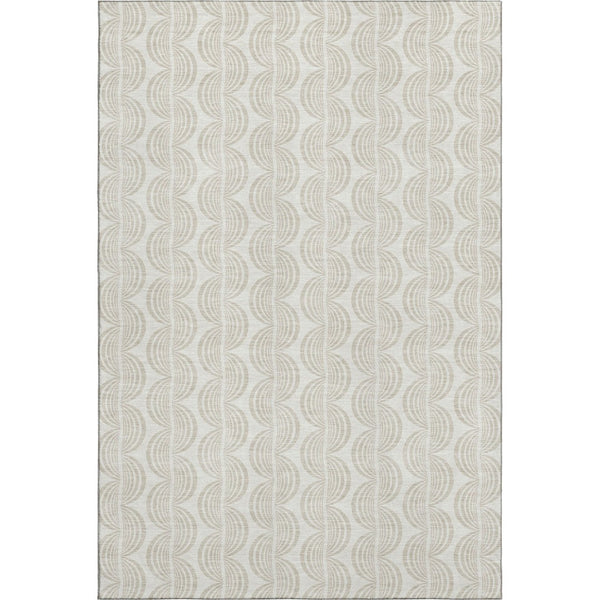 HomeRoots 9' X 12' Ivory Ogee Area Rug - Washable, UV-Protected, Elegant Design for High-Traffic Spaces 682732