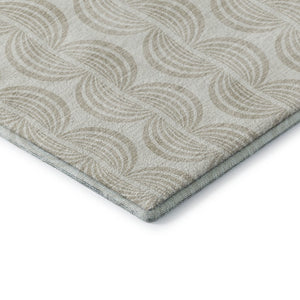 HomeRoots 9' X 12' Ivory Ogee Area Rug - Washable, UV-Protected, Elegant Design for High-Traffic Spaces 682732