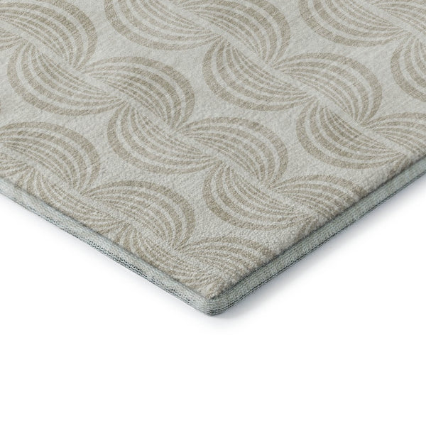 HomeRoots 9' X 12' Ivory Ogee Area Rug - Washable, UV-Protected, Elegant Design for High-Traffic Spaces 682732