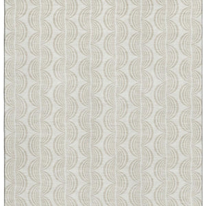 HomeRoots 9' X 12' Ivory Ogee Area Rug - Washable, UV-Protected, Elegant Design for High-Traffic Spaces 682732