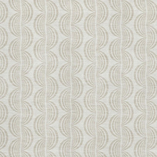 HomeRoots 10' Ogee Area Rug in Ivory & Beige - Washable, Stain-Resistant, UV Protection for Elegant Spaces 682733