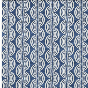 HomeRoots 5' X 8' Navy Blue Ogee Area Rug – Washable, UV Protected, Stylish & Durable for High-Traffic Spaces 682735