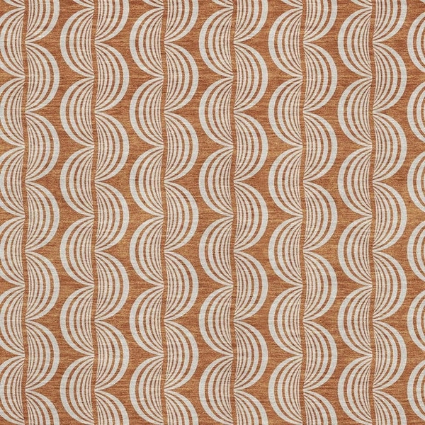 HomeRoots 5' X 8' Timeless Rust and Beige Ogee Area Rug - Washable, UV Protected, Stain Resistant for Every Home 682741