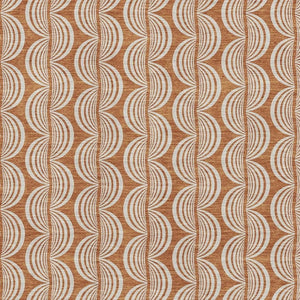 HomeRoots 8' X 10' Ogee Pattern Area Rug in Rust & Beige – Washable, Stain-Resistant, UV-Protected Design! 682743