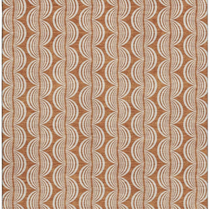 HomeRoots 8' X 10' Ogee Pattern Area Rug in Rust & Beige – Washable, Stain-Resistant, UV-Protected Design! 682743