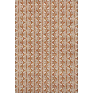 HomeRoots 9' X 12' Ogee Area Rug in Rust and Beige - Washable, Stain-Resistant with UV Protection for Homes 682744