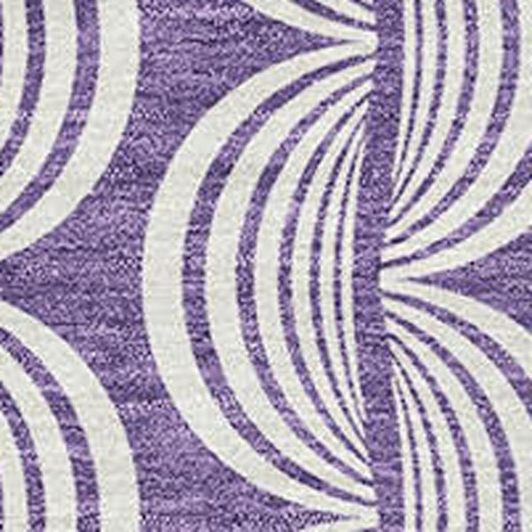 HomeRoots 9' X 12' Purple And Ivory Ogee Area Rug – Stylish, Washable, UV-Protected, Stain-Resistant Design! 682750