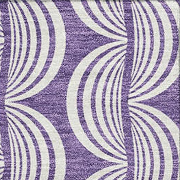 HomeRoots 9' X 12' Purple And Ivory Ogee Area Rug – Stylish, Washable, UV-Protected, Stain-Resistant Design! 682750