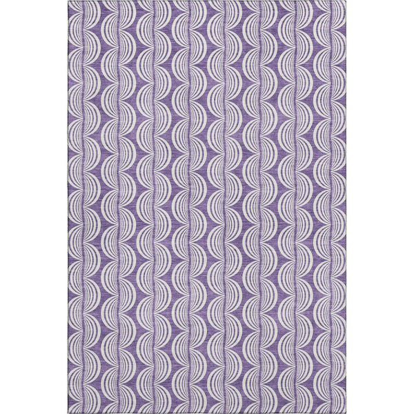 HomeRoots 10' Ogee Purple and Ivory Washable Area Rug - Durable, Stain-Resistant, UV Protected for Homes 682751