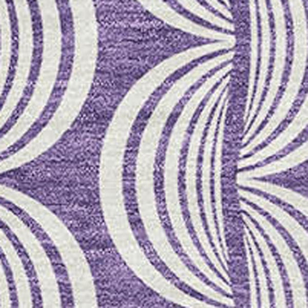 HomeRoots 10' Ogee Purple and Ivory Washable Area Rug - Durable, Stain-Resistant, UV Protected for Homes 682751