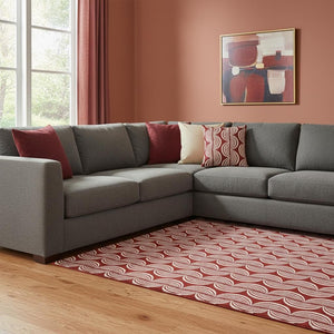 HomeRoots 8' X 10' Red And Ivory Ogee Area Rug – Washable, UV Protected, Stylish & Durable for Every Room 682755