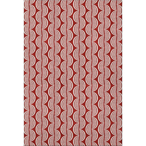 HomeRoots 8' X 10' Red And Ivory Ogee Area Rug – Washable, UV Protected, Stylish & Durable for Every Room 682755