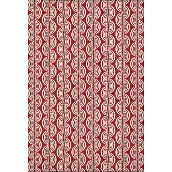 HomeRoots 9' Ogee Red and Ivory Washable Area Rug with UV Protection – Stylish, Durable & Easy to Clean! 682756