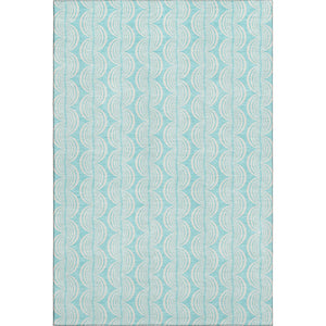 HomeRoots 10' Aqua and Ivory Ogee Area Rug - Washable, UV-Protected, Perfect for Busy Homes with Style! 682763