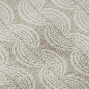 HomeRoots 8' Khaki and Ivory Ogee Round Rug - UV Protected, Stain-Resistant, Durable for Indoor & Outdoor Use 682766