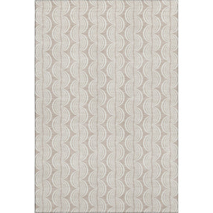HomeRoots 8' X 10' Khaki and Ivory Ogee Area Rug - Durable, Stain-Resistant, UV Protected for Busy Homes! 682767
