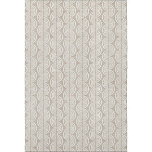 HomeRoots 9' X 12' Khaki and Ivory Ogee Area Rug - Durable, Stain Resistant, UV Protected for Busy Homes! 682768