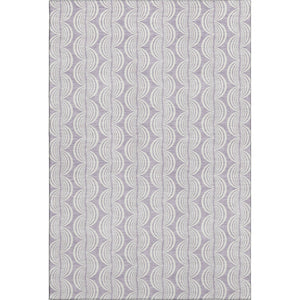 HomeRoots 5' X 8' Stylish Lavender & Ivory Ogee Area Rug - Durable, Stain-Resistant, UV Protected Design! 682771