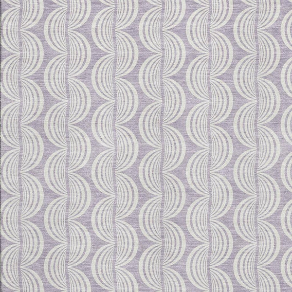 HomeRoots 5' X 8' Stylish Lavender & Ivory Ogee Area Rug - Durable, Stain-Resistant, UV Protected Design! 682771
