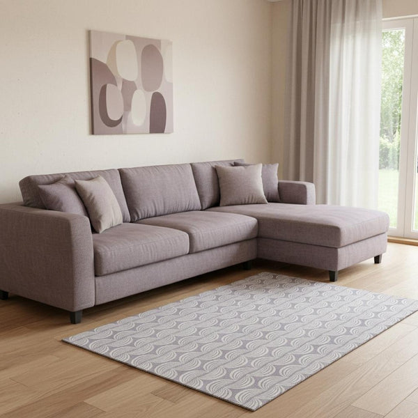 HomeRoots 8' X 10' Elegant Lavender & Ivory Ogee Area Rug – Washable, UV Protected, Stain-Resistant Design! 682773