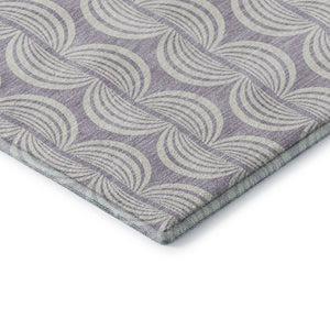 HomeRoots 10' X 14' Elegant Lavender and Ivory Ogee Area Rug: Washable, UV-Protected, Family-Friendly Design 682775