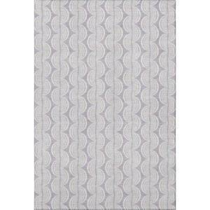 HomeRoots 10' X 14' Elegant Lavender and Ivory Ogee Area Rug: Washable, UV-Protected, Family-Friendly Design 682775