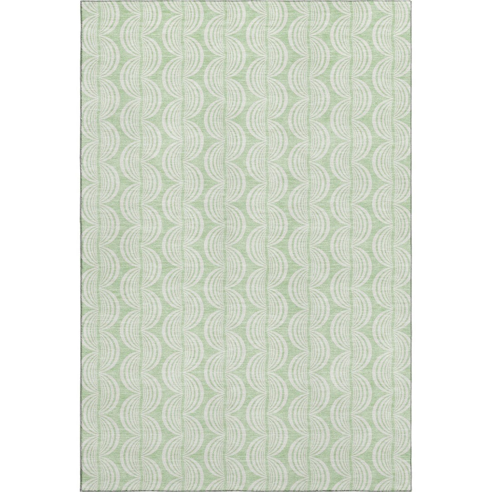 HomeRoots 5' X 8' Mint Green Ogee Area Rug with UV Protection - Durable, Stylish, Stain-Resistant Design for Home 682777