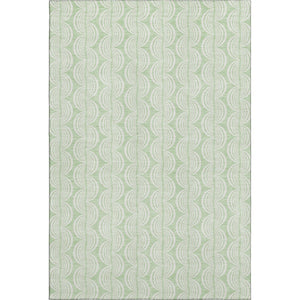 HomeRoots 5' X 8' Mint Green Ogee Area Rug with UV Protection - Durable, Stylish, Stain-Resistant Design for Home 682777