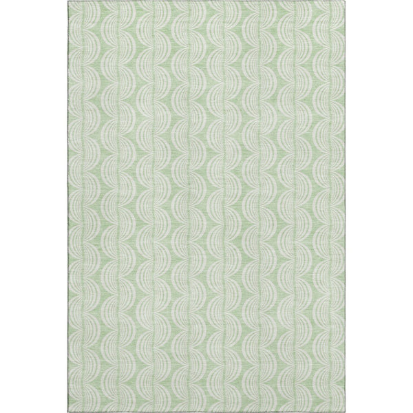 HomeRoots 5' X 8' Mint Green Ogee Area Rug with UV Protection - Durable, Stylish, Stain-Resistant Design for Home 682777