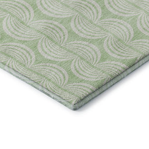 HomeRoots 5' X 8' Mint Green Ogee Area Rug with UV Protection - Durable, Stylish, Stain-Resistant Design for Home 682777