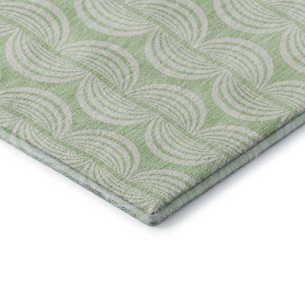 HomeRoots 5' X 8' Mint Green Ogee Area Rug with UV Protection - Durable, Stylish, Stain-Resistant Design for Home 682777