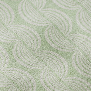 HomeRoots 8' Mint Green & Ivory Ogee Round Rug - UV Protected, Stain Resistant, Perfect for Family Spaces! 682778